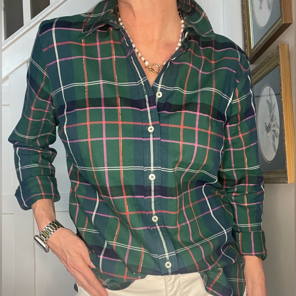 Talbots Plaid Button Down Shirt